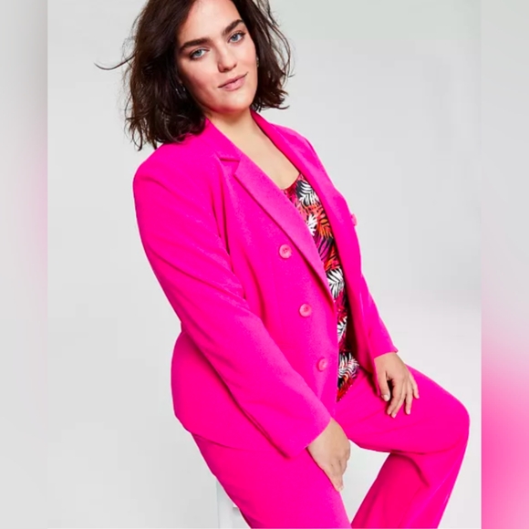 NWT BAR 111 Textured Crepe Faux-Double-Breasted Blazer size 1X - Picture 3 of 11